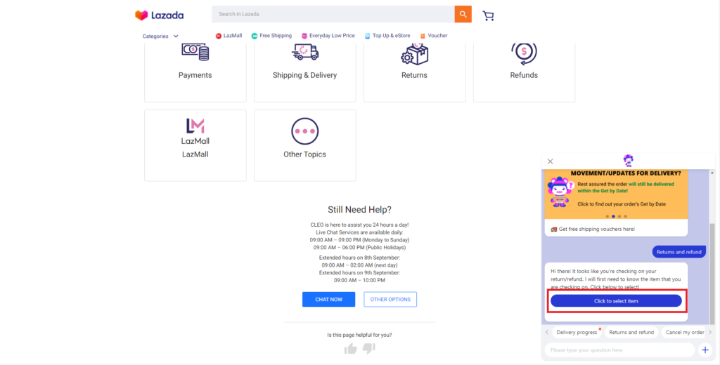 Chat live lazada malaysia