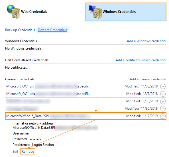 windows credential manager view password